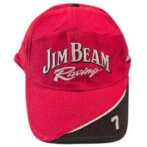 Jim Beam Racing Robby Gordon Motorsports Hat Red Black Number 7 Cotton Cap OSFA